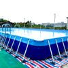 Sommerlicher, oberirdischer, großer Metallrahmen-Swimmingpool mit Filter und Leiter