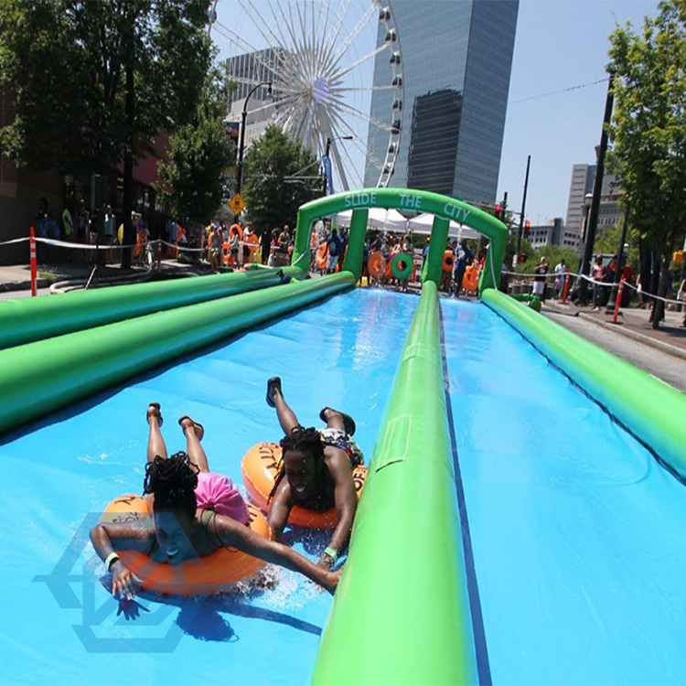 Double Slide Slip N Slide Aufblasbare Wasserrutsche The City